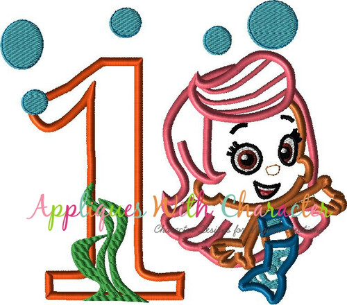 Bubble Guppies ONE Mollie Applique Design
