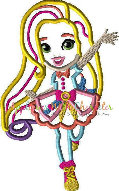 Sunny Day Girl Applique Embroidery Design