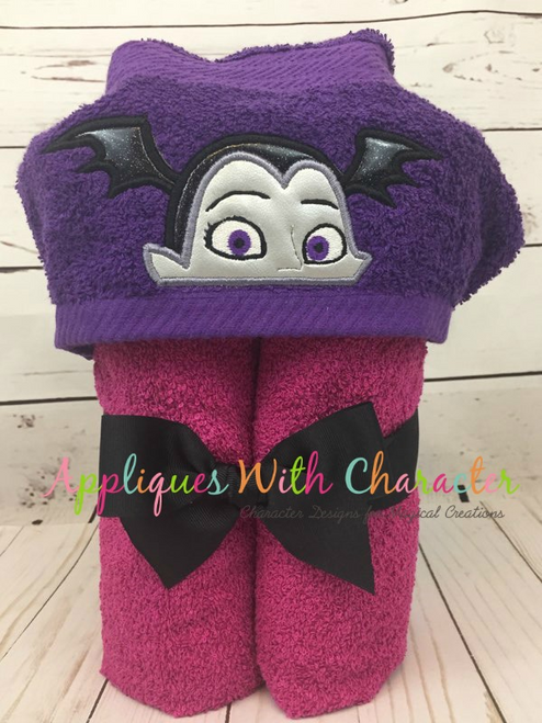 Vampire Girl Peeker Applique Embroidery Design