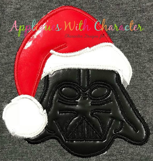 Darth Star Battles with Santa Hat Applique Design