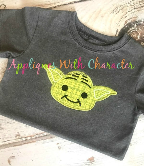Yoda Star Battles Applique Embroidery Design