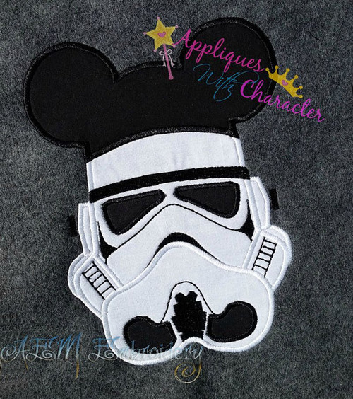 Mickey Mouse Storm Trooper Star Fight Applique Design