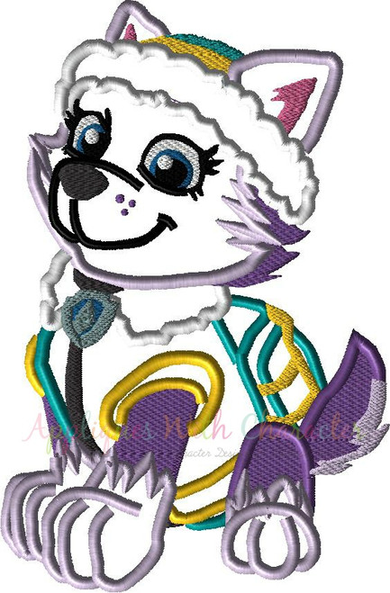 Paw Patrol Everest Applique Embroidery Design