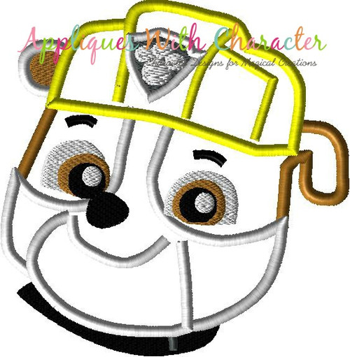 Paw Rubble Full Face Applique Embroidery Design