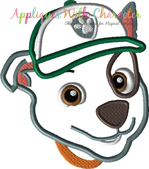 Paw Patrol Rocky Full Face Applique Embroidery Design