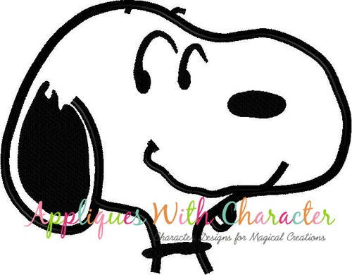 Peanuts Snoopy Bust Applique Embroidery Design