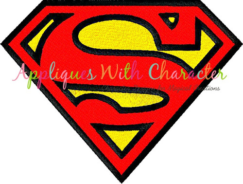 Superman Emblem Filled Stitch Embroidery Design