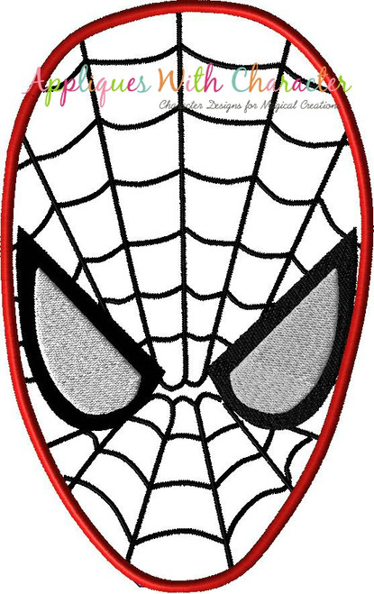 Spider Hero Face Applique Design