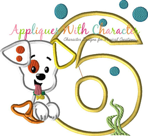 Bubble Guppies Puppy SIX Applique Design