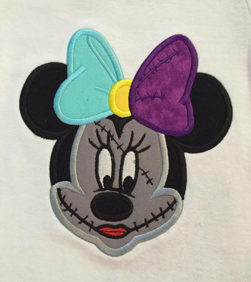 Minnie Mouse Sally Face Halloween Applique Design