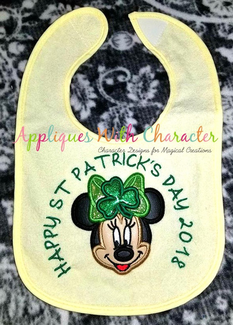 Miss Mouse St. Patrick's Day Applique Design