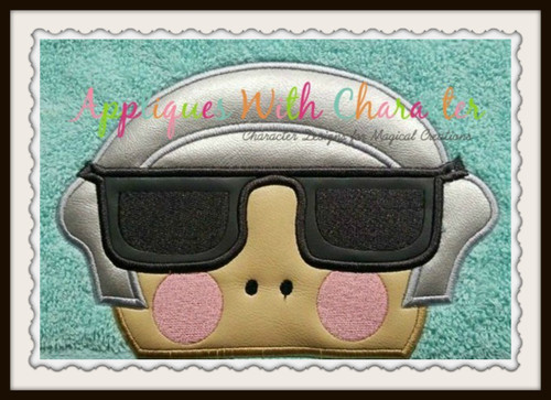 Air Force Man Peeker Applique Design