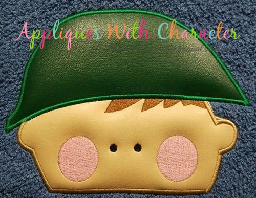Army Man Peeker Applique Design