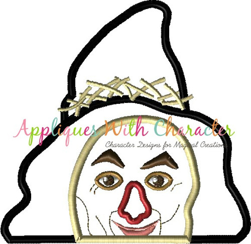 Wizard of Ozz Scarecrow Peeker Applique Design