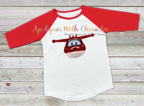 Super Wing Jet Airplane Applique Design