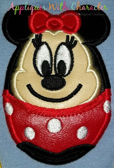 Minnie Mouse Easter Egg Applique Embroidery Design