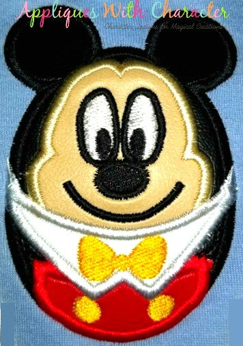 Mr Mouse Easter Egg Applique Design