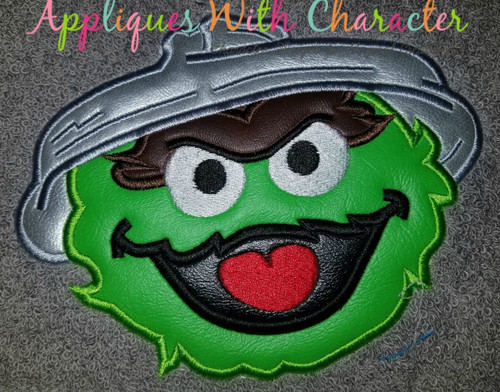 Oscar the Grouch Applique Embroidery Design