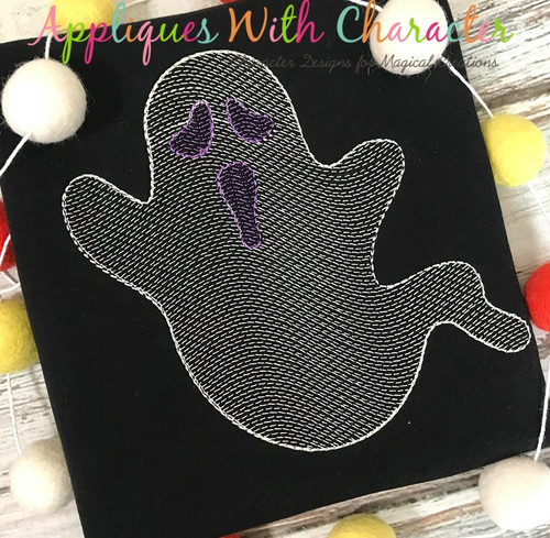 Halloween Ghost Sketch Embroidery Design