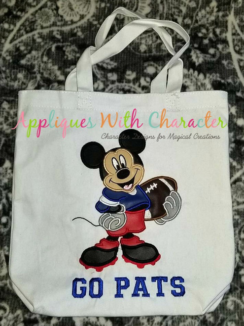 Mr. Mouse Football Applique Design