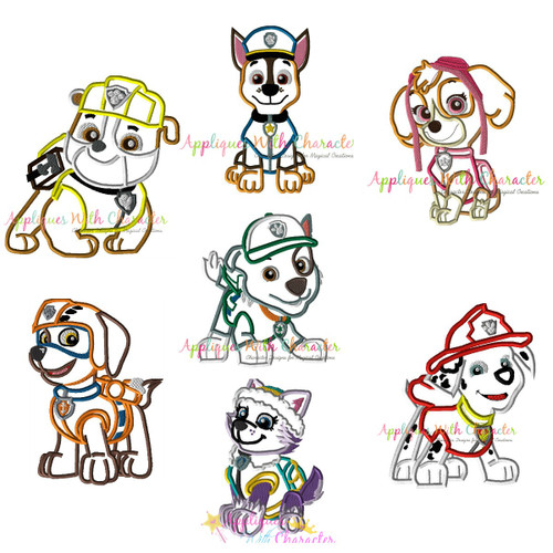Paw Patrol 7 Applique Design Embroidery Set