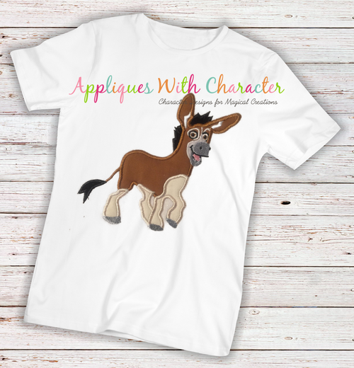 Bo the Donkey Applique Embroidery Design