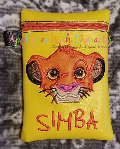 Lion King Simba Peeker Applique Embroidery Design