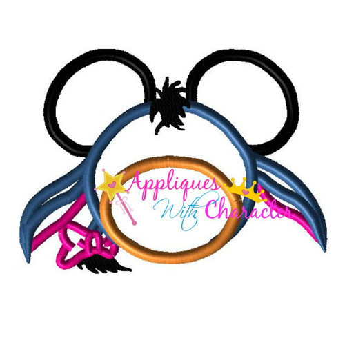 Honey Bear Purple Donkey Mr Mouse Head Applique Design