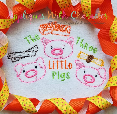 Three Little Pigs ZZ Stitch Fairy Tale Design