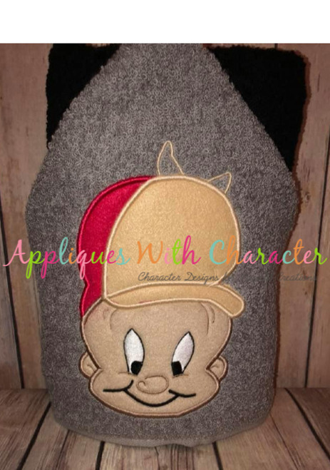 Elmer Fudd Full Face Applique Embroidery Design