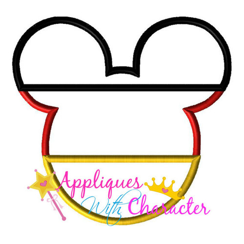 Germany German Flag Mr Mouse Head Epcot Applique Design