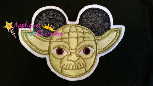 Mr Mouse Ears Yoda Star Fight  Applique Design