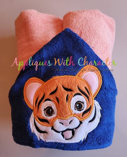Tiger Peeker Applique Embroidery Design