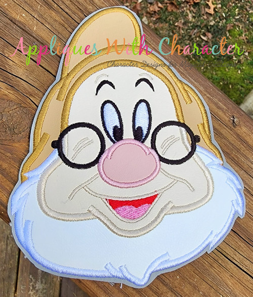 Snow White Doc Dwarf Full Face Applique Design