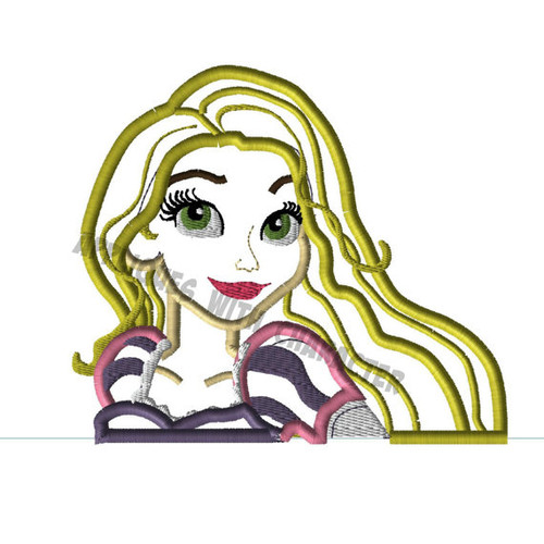 Rapunzel Tangled Applique Embroidery Design