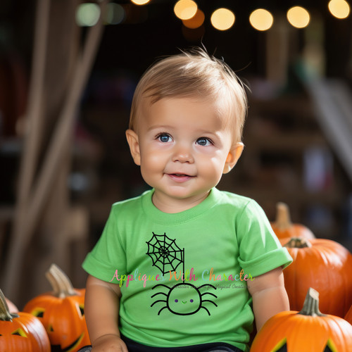 Halloween Spider with Web Applique Design