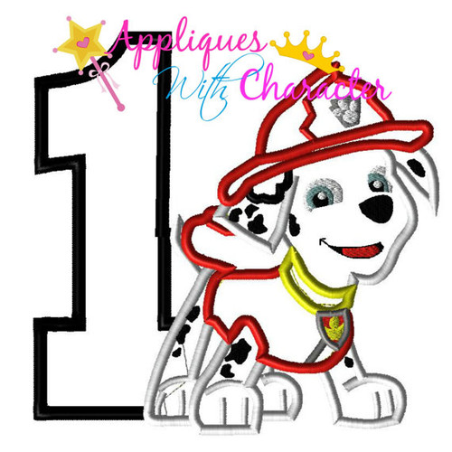 Pup Patrol Marshill ONE Applique Design 