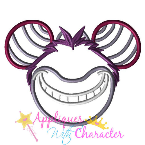 Cheshire Cat Mr Mouse Head Applique Design