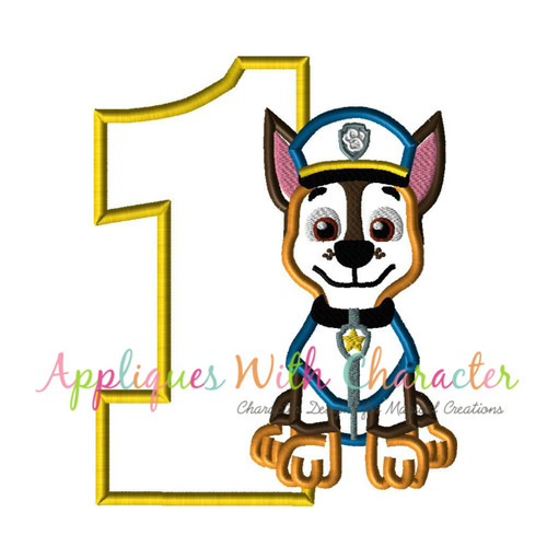 Pup Patrol Chasie One Applique 