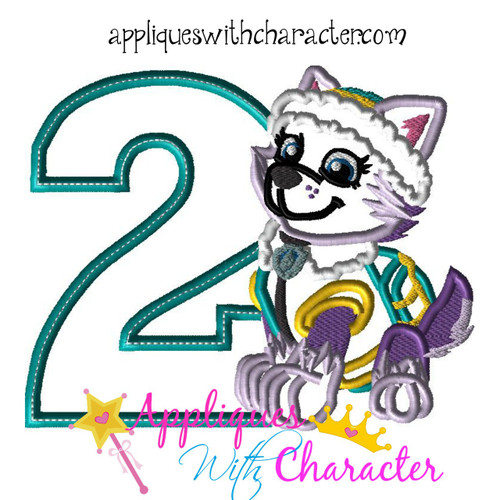 Paw Patrol Everest Two Applique Embroidery Design
