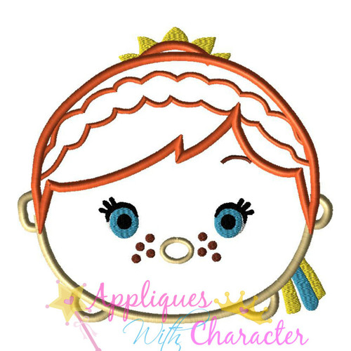 Frozen Anna Summer Tsum Tsum Applique Design