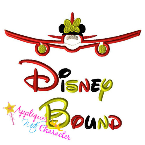 Disney Bound Minnie Airplane Saying Applique Design