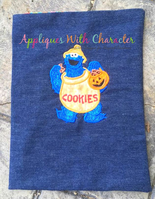 Halloween Cookie Monster Applique Design