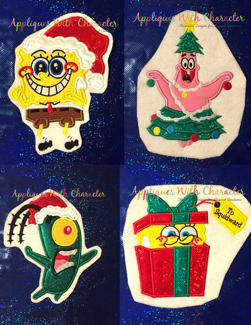 Spongebobby Christmas Applique Design Set