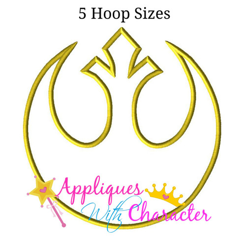 Star Battle Rebel Applique Design