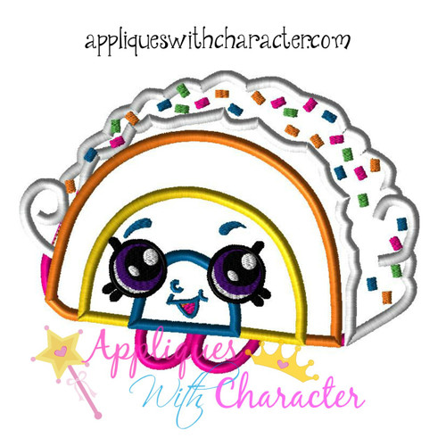 Shopkins Rainbow Brite Applique Embroidery Design