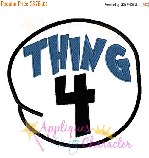 Doctor Seuss Cat Hat Thing 4 Circle Embroidery Machine Design