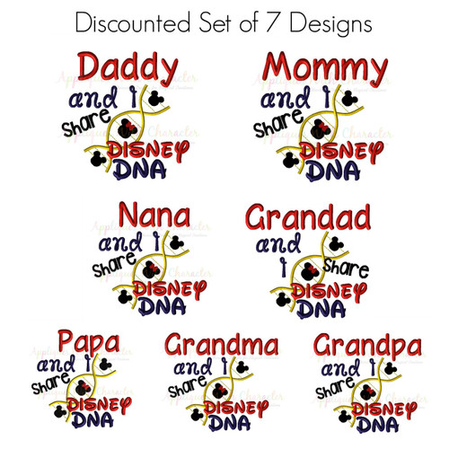 Disney DNA Saying Embroidery Design Set