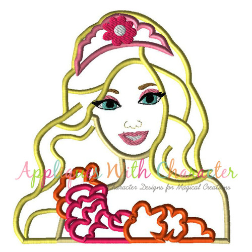 Barbie Secret Door Movie Bust Applique Design