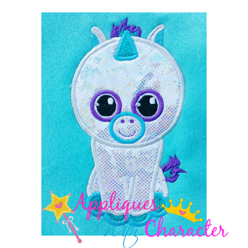 Big Eyed Unicorn Applique Design